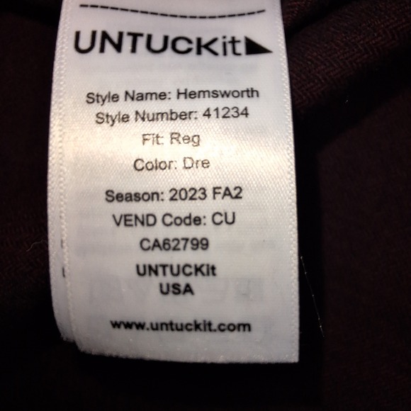 UNTUCKit Hemsworth Shirt Mens Large Burgundy Flannel Button Down Regular Fit - Picture 7 of 10